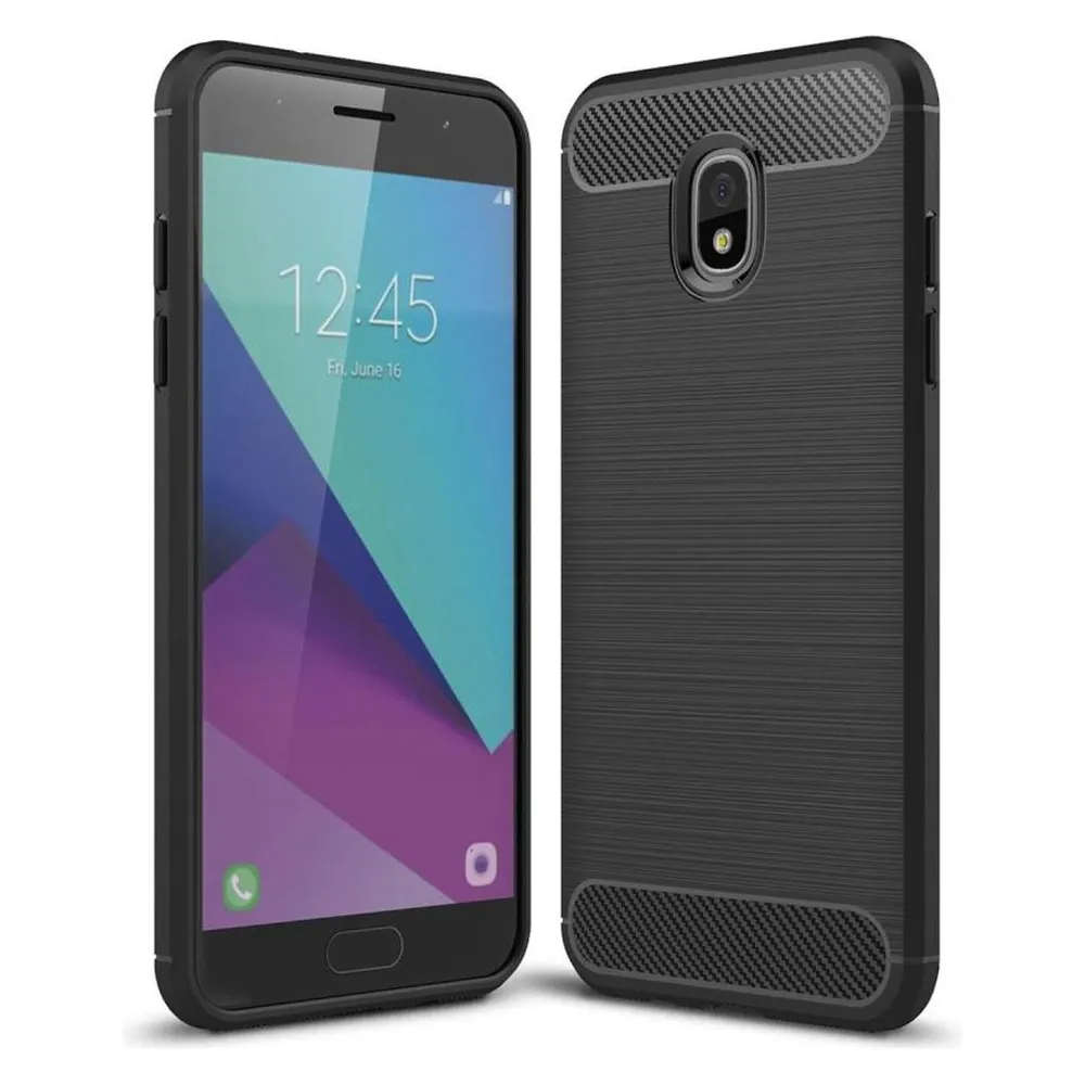 König Design Handyhülle für Samsung Galaxy J3 (2018) Schutzcase Backcover Bumper Etui Schwarz (Samsung Galaxy J3 (2018))