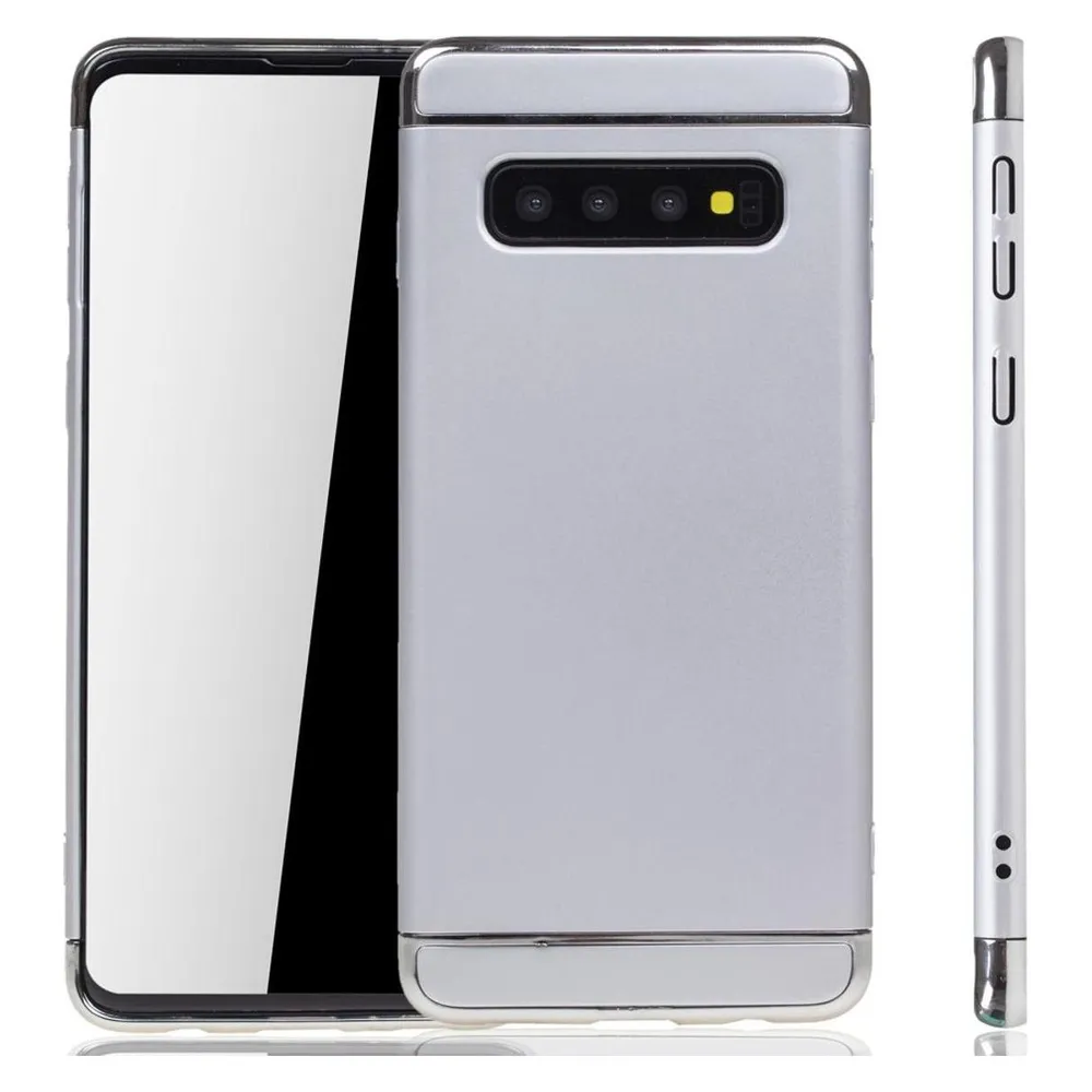 König Design Handyhülle für Samsung Galaxy S10 Schutzcase Backcover Bumper Etuis Case Silber (Samsung Galaxy S10)