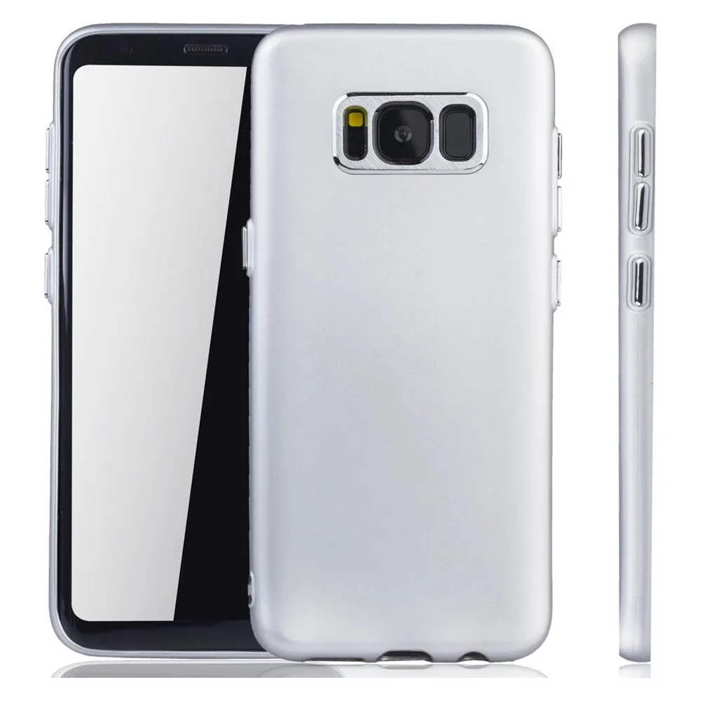 König Design Handyhülle für Samsung Galaxy S8 Schutzcase Backcover Bumper Etuis Rahmen Silber (Samsung Galaxy S8)