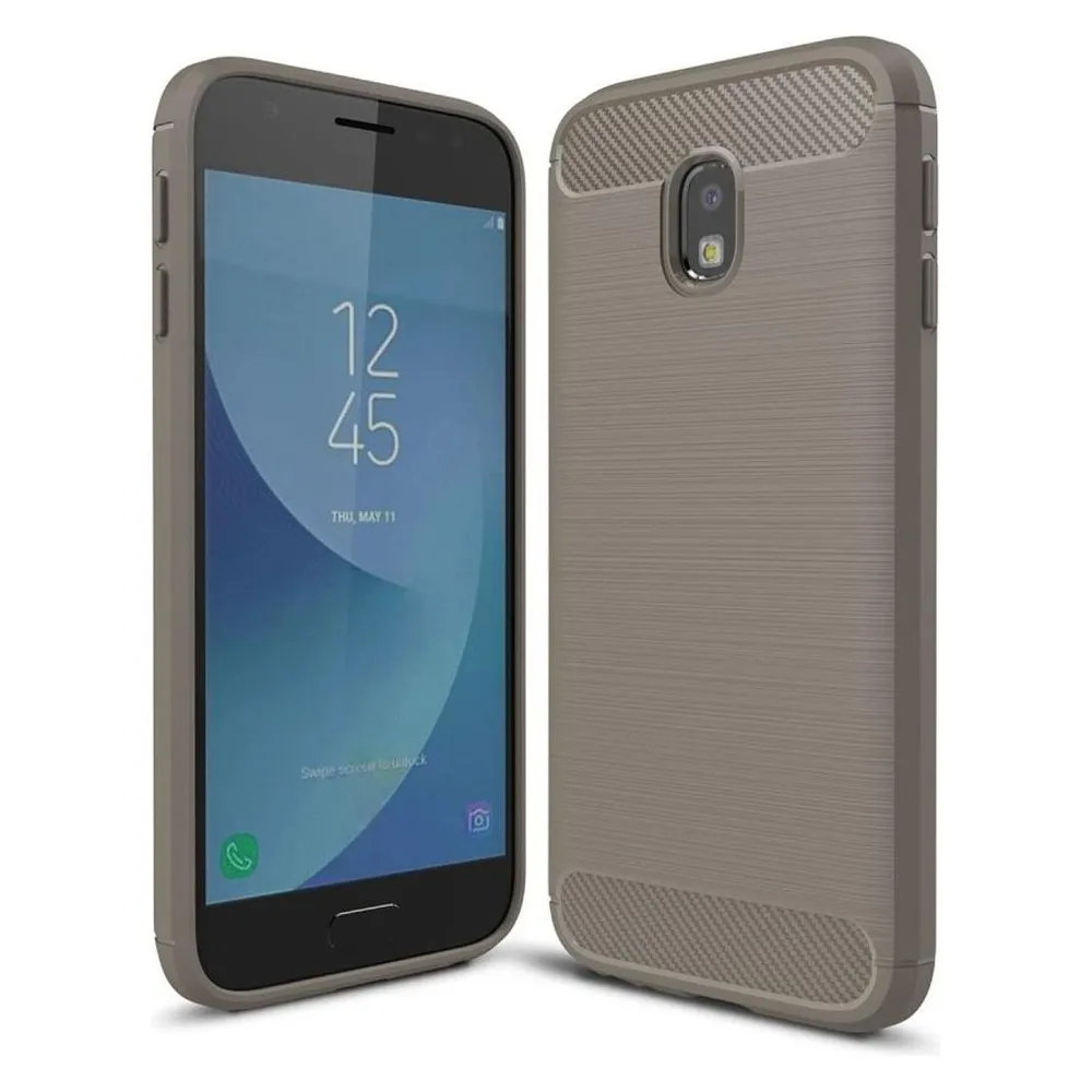 König Design Handyhülle für Samsung Galaxy J3 (2017) Schutzcase Backcover Bumper Etuis Grau (Samsung Galaxy J3 (2017))