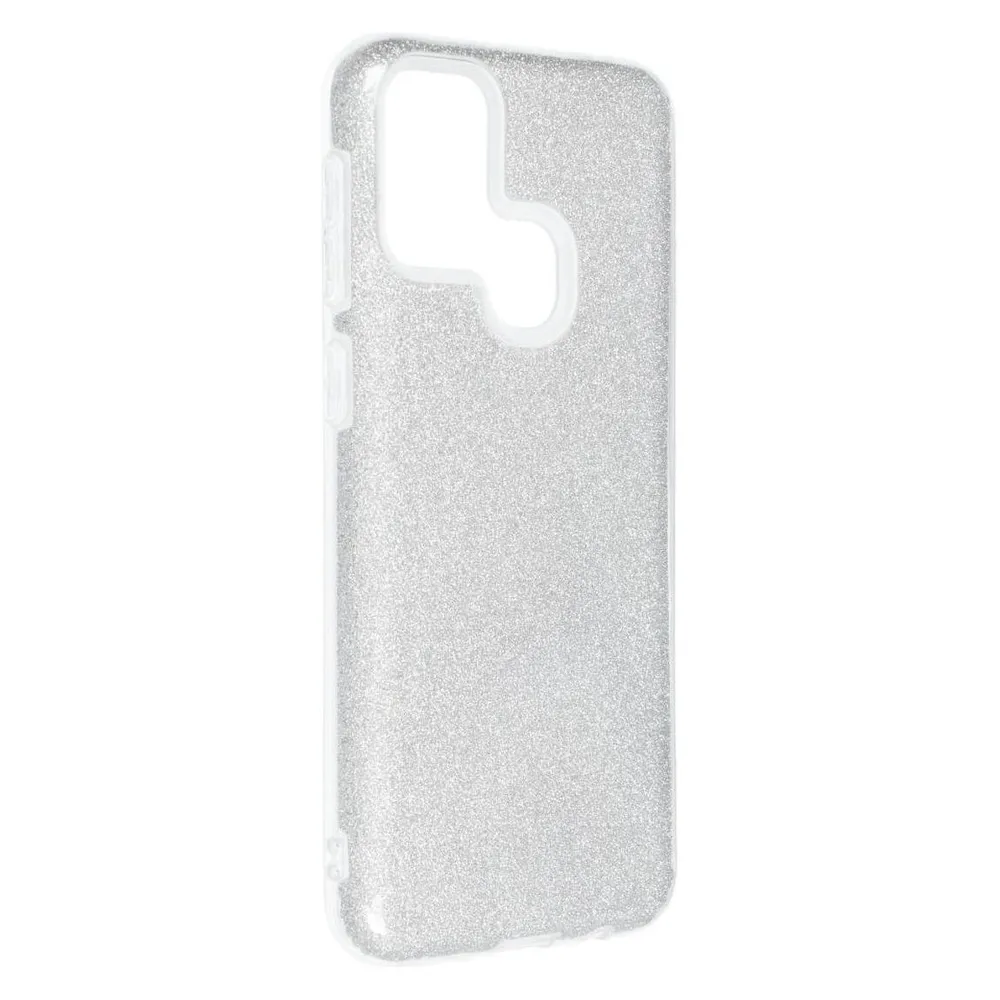 König Design Handyhülle für Samsung Galaxy M31 Schutzcase Cover Bumper Schale Glitzer Silber