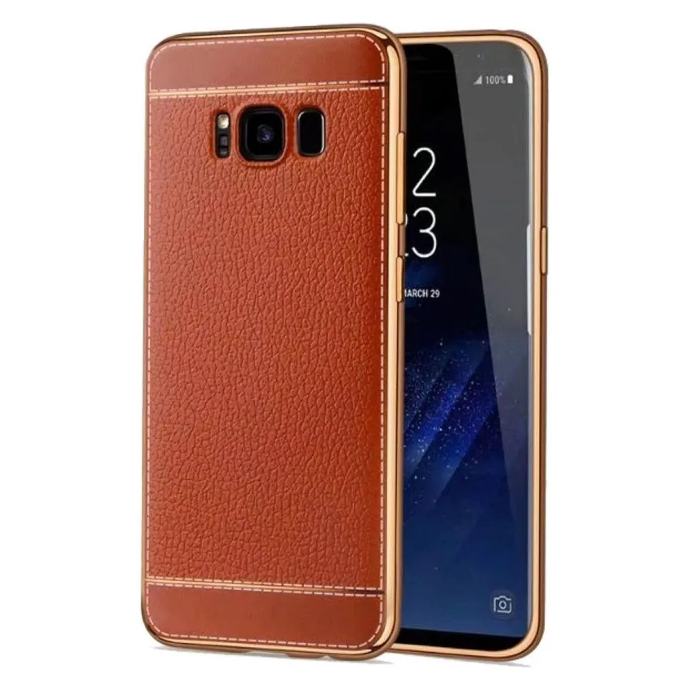 König Design Handyhülle für Samsung Galaxy S8 Schutzcase Backcover Bumper Etuis Rahmen Braun (Samsung Galaxy S8)
