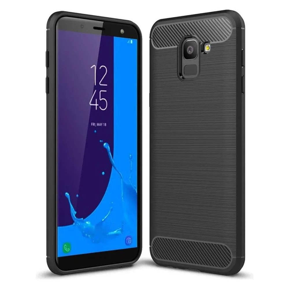 König Design Handyhülle für Samsung Galaxy J6 Schutzcase Backcover Bumper Etuis Case Schwarz