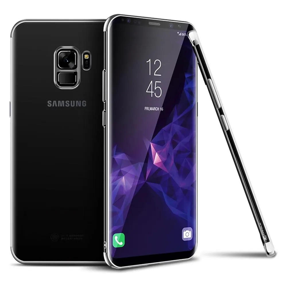 König Design Handyhülle für Samsung Galaxy S9 Schutzcase Backcover Bumper Etuis Rahmen Silber (Samsung Galaxy S9)