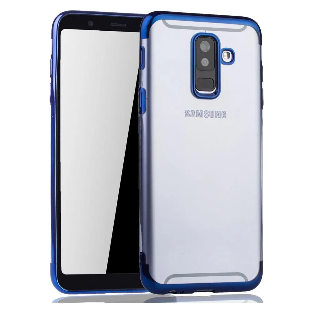 König Design Handyhülle für Samsung Galaxy A6 Plus (2018) Schutzcase Backcover Bumper Blau (Samsung Galaxy A6 (2018))