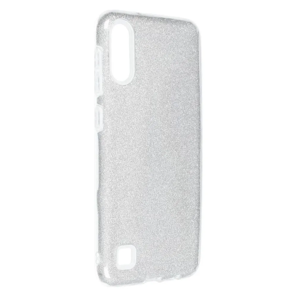 König Design Handyhülle für Samsung Galaxy A10 Schutzcase Cover Bumper Schale Glitzer Silber