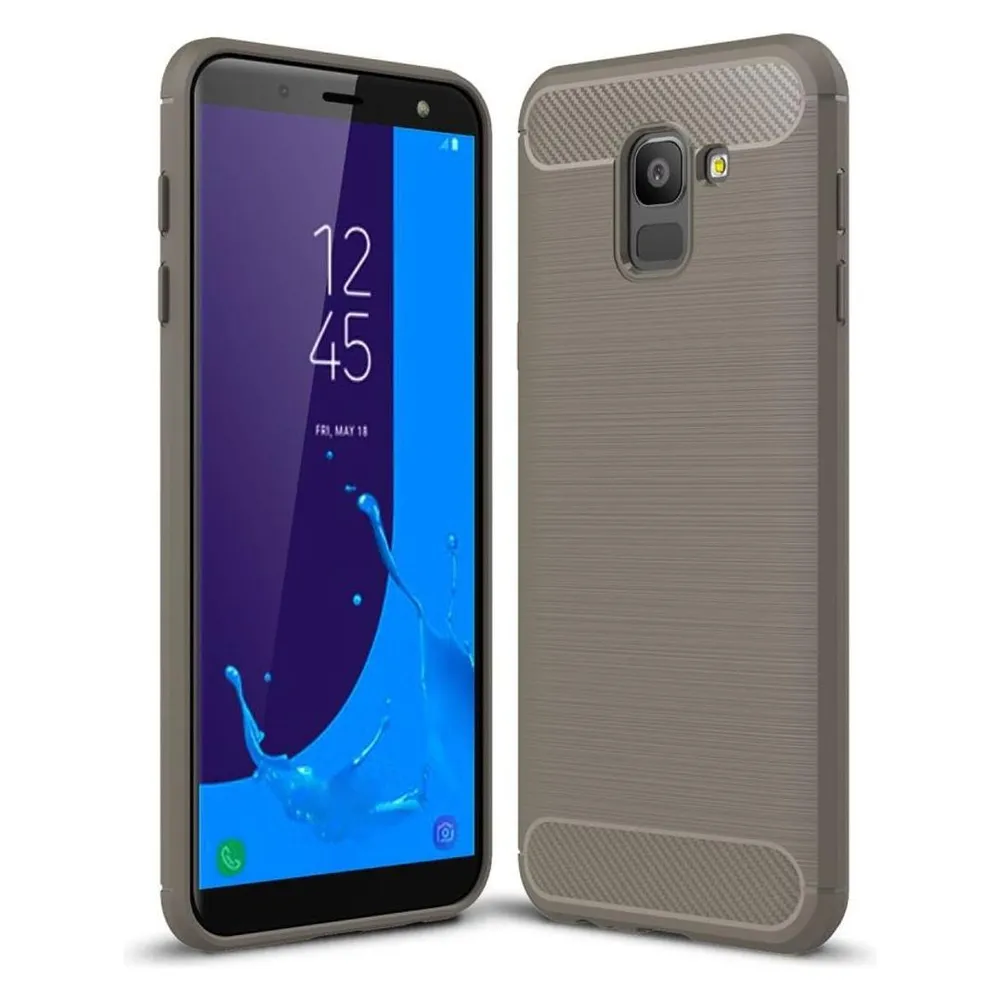 König Design Handyhülle für Samsung Galaxy J6 Schutzcase Backcover Bumper Etuis Rahmen Grau