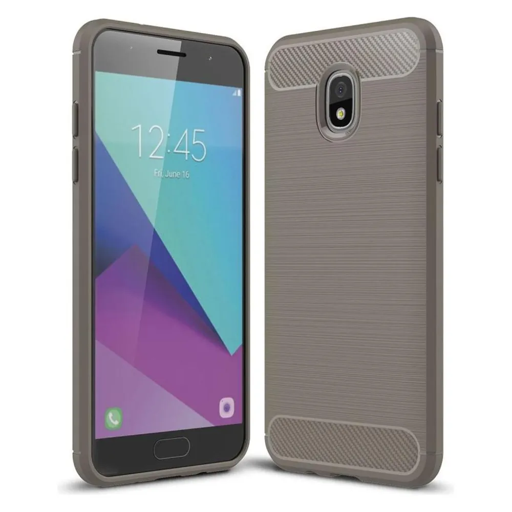 König Design Handyhülle für Samsung Galaxy J3 (2018) Schutzcase Backcover Bumper Etuis Grau (Samsung Galaxy J3 (2018))