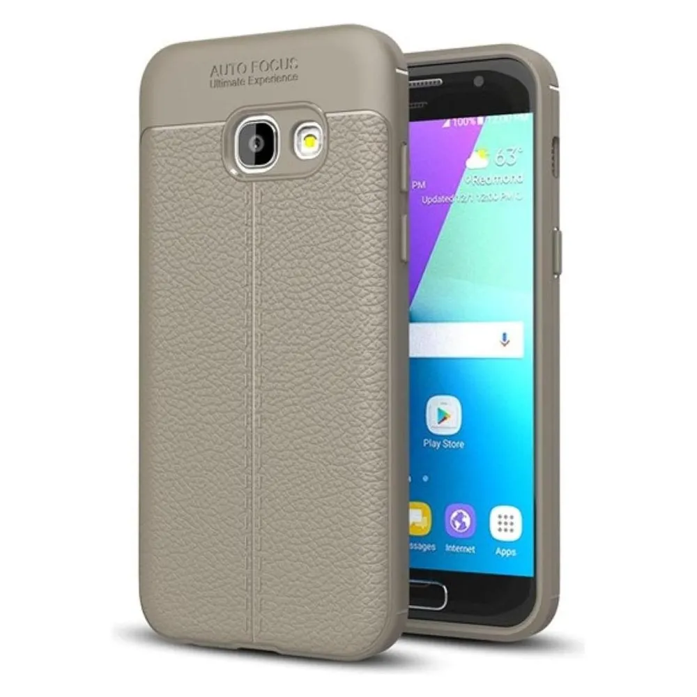 König Design Handyhülle für Samsung Galaxy A7 (2017) Schutztasche Wallet Cover 360 Case Grau (Samsung Galaxy A7 (2017))