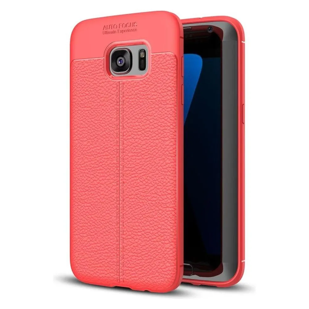 König Design Handyhülle für Samsung Galaxy S6 Edge Schutztasche Wallet Cover 360 Case Rot Neu