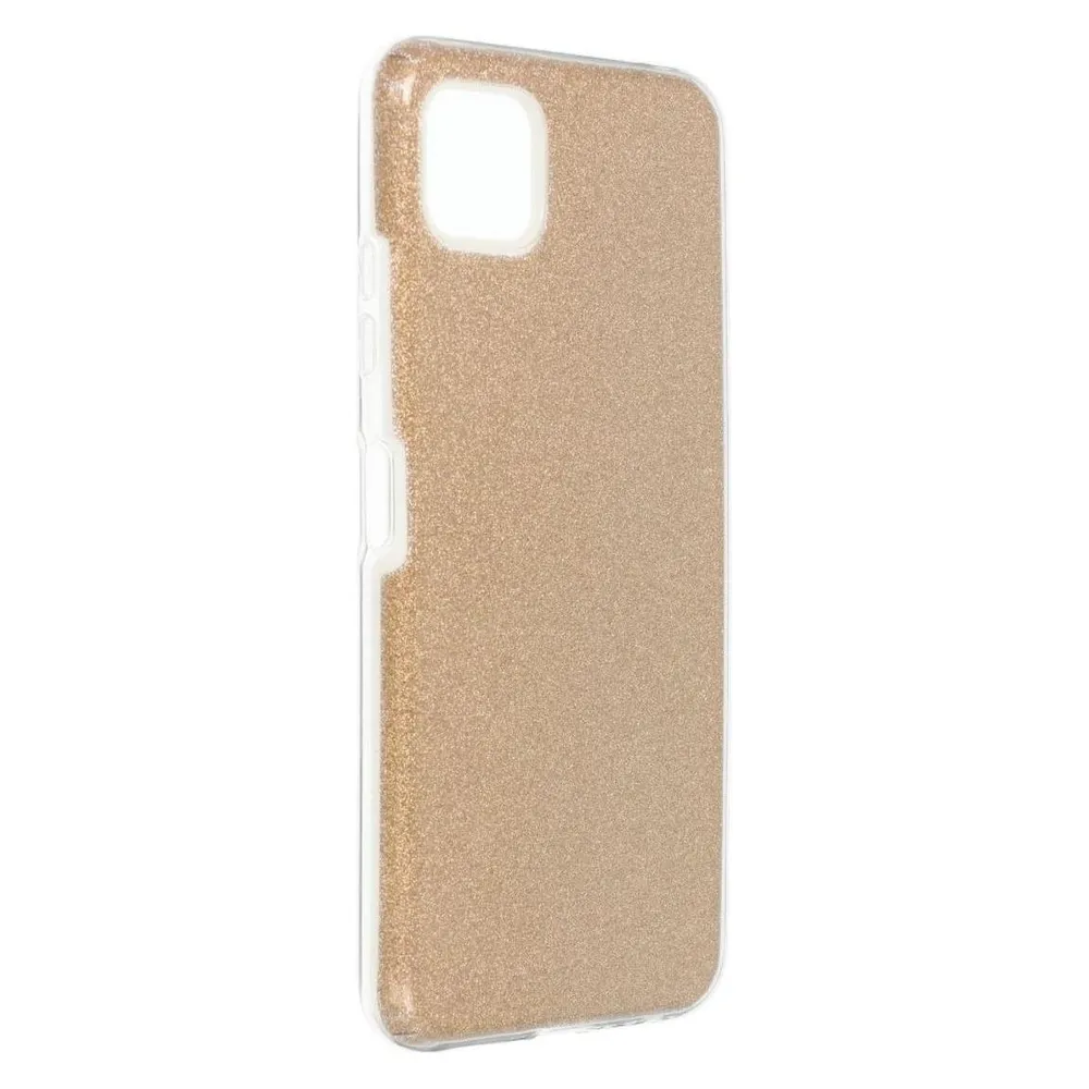 König Design Handyhülle für Samsung Galaxy A22 5G Schutzcase Cover Bumper Schale Glitzer Gold