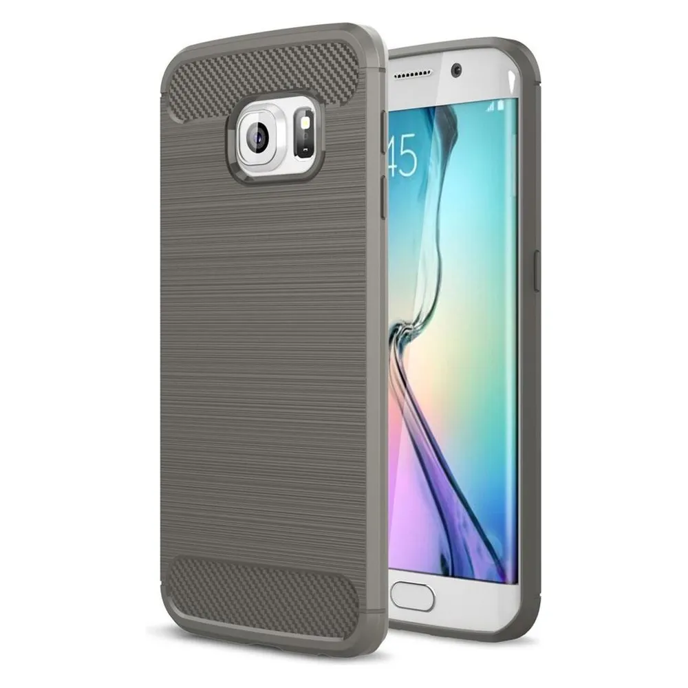 König Design Handyhülle für Samsung Galaxy S6 Edge Schutzcase Backcover Bumper Etuis Grau (Samsung Galaxy S6 Edge)