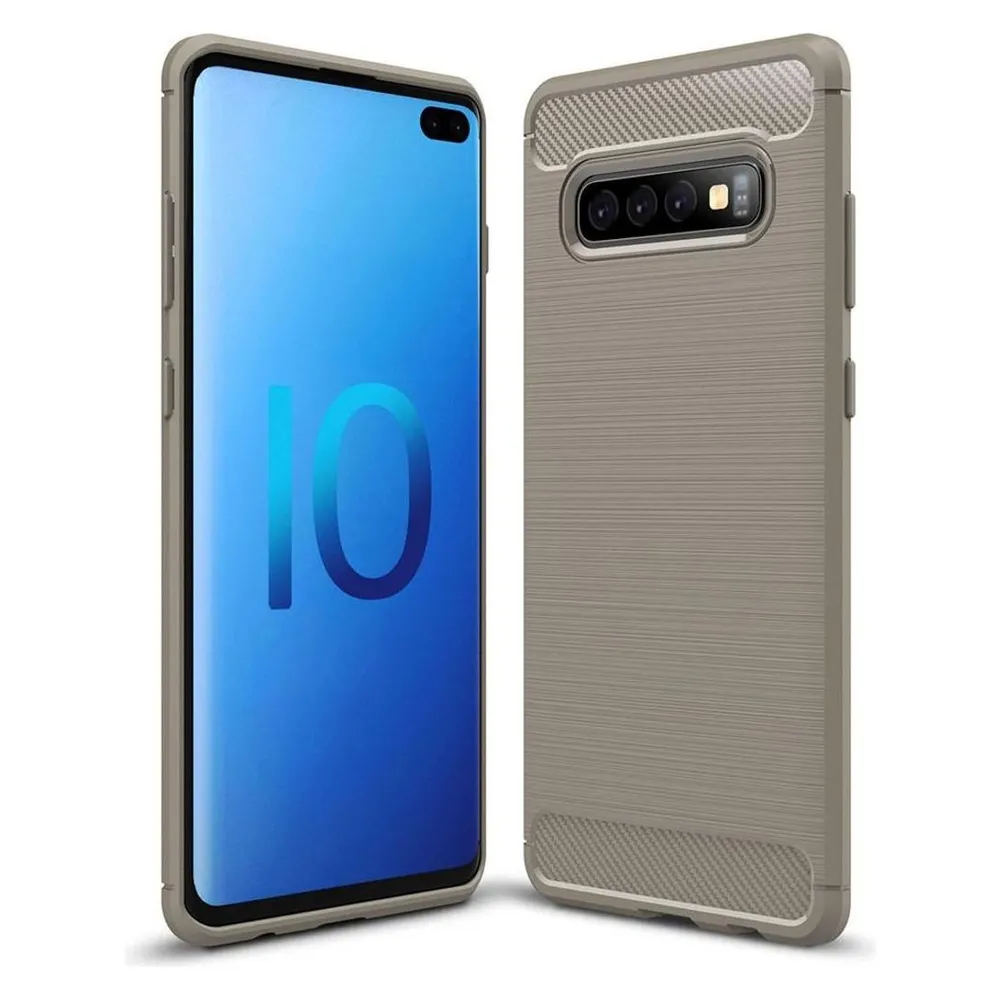 König Design Handyhülle für Samsung Galaxy S10 Plus Schutzcase Backcover Bumper Etuis Grau
