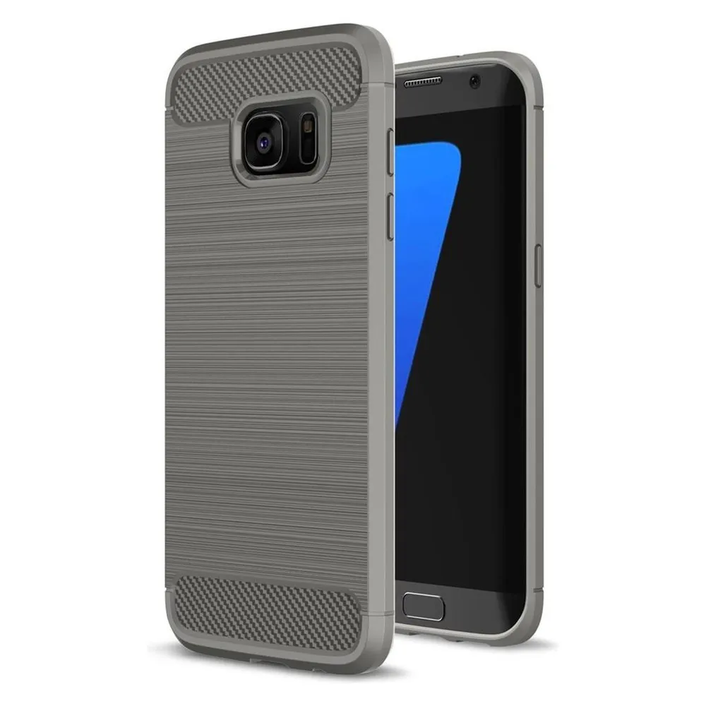 König Design Handyhülle für Samsung Galaxy S7 Edge Schutzcase Backcover Bumper Etuis Grau (Samsung Galaxy S7 Edge)