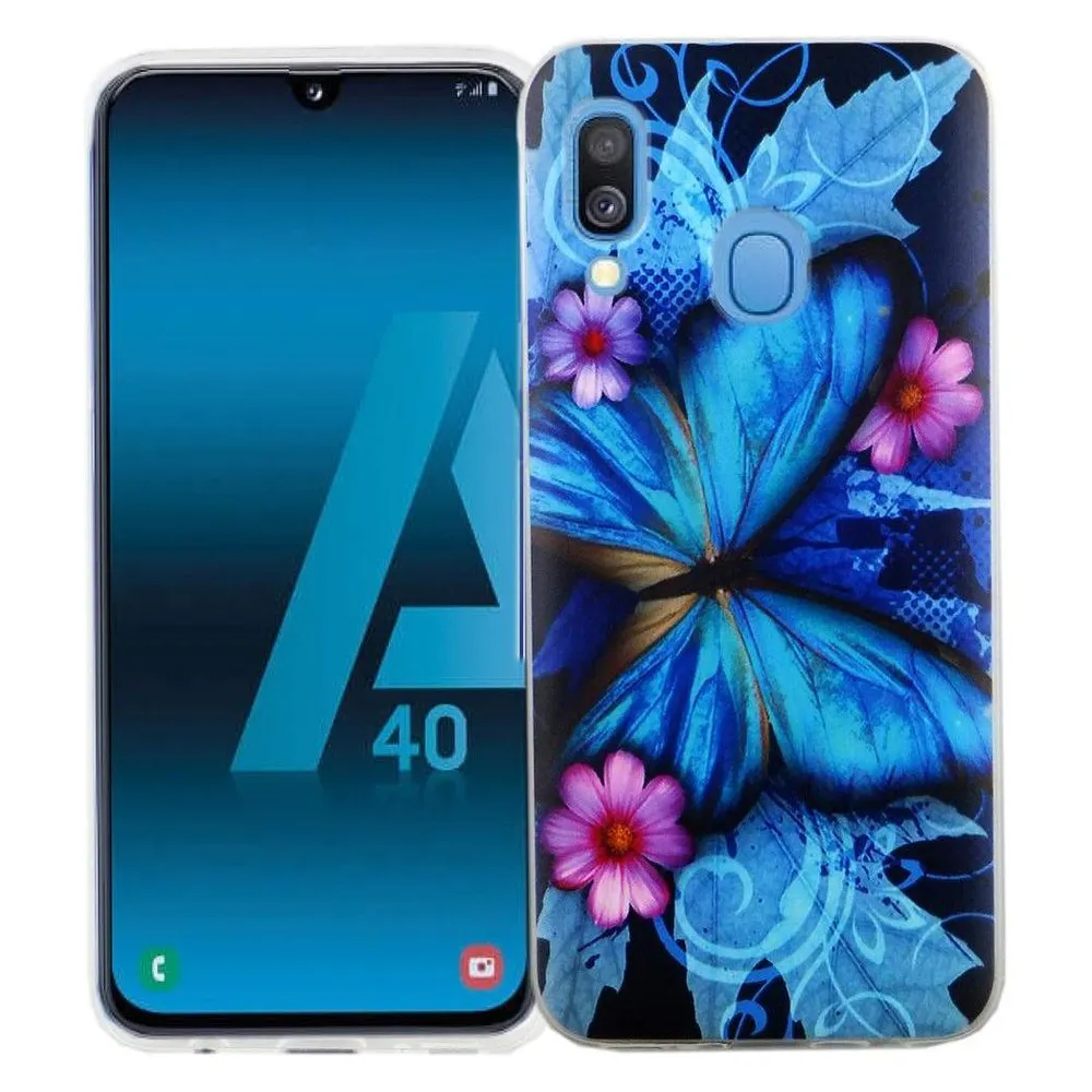 König Design Handyhülle für Samsung Galaxy A40 Schutzcase Backcover Bumper Etuis Rahmen Blau