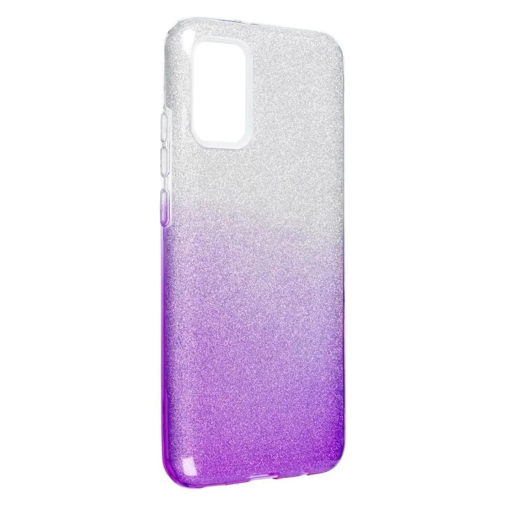 König Design Handyhülle für Samsung Galaxy A02s Schutzcase Cover Bumper Etuis Glitzer Violett