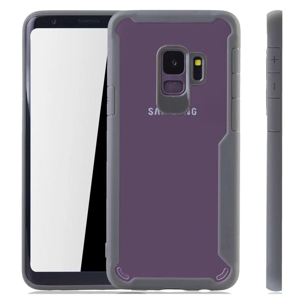 König Design Handyhülle für Samsung Galaxy S9 Schutzcase Backcover Bumper Etuis Rahmen Grau