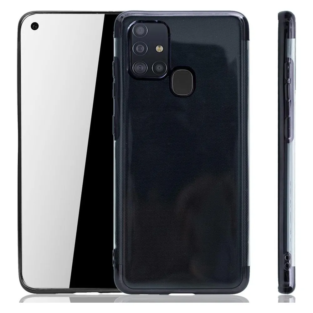 König Design Handyhülle für Samsung Galaxy A21s Schutzcase Backcover Bumper Etuis Schwarz