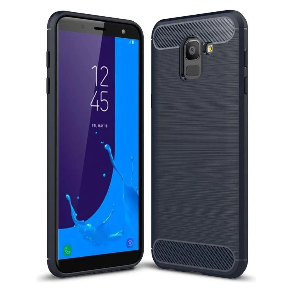 König Design Handyhülle für Samsung Galaxy J6 Schutzcase Backcover Bumper Etuis Rahmen Blau