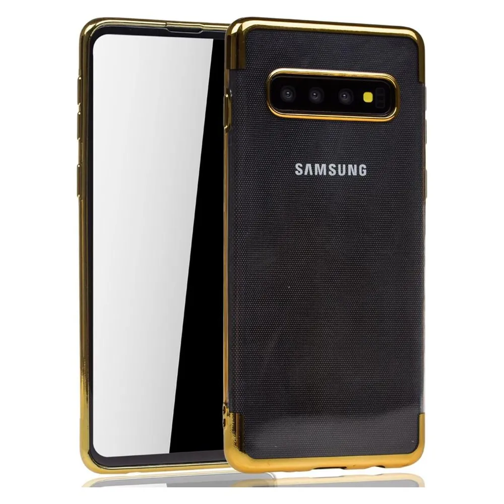 König Design Handyhülle für Samsung Galaxy S10 Plus Schutzcase Backcover Bumper Etuis Gold