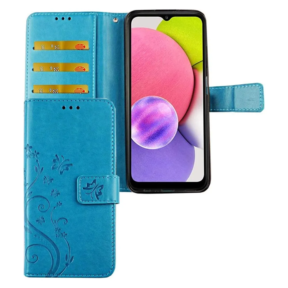 König Design Handyhülle für Samsung Galaxy A02s Case Cover Schutztasche Schutzhülle Blau Neu