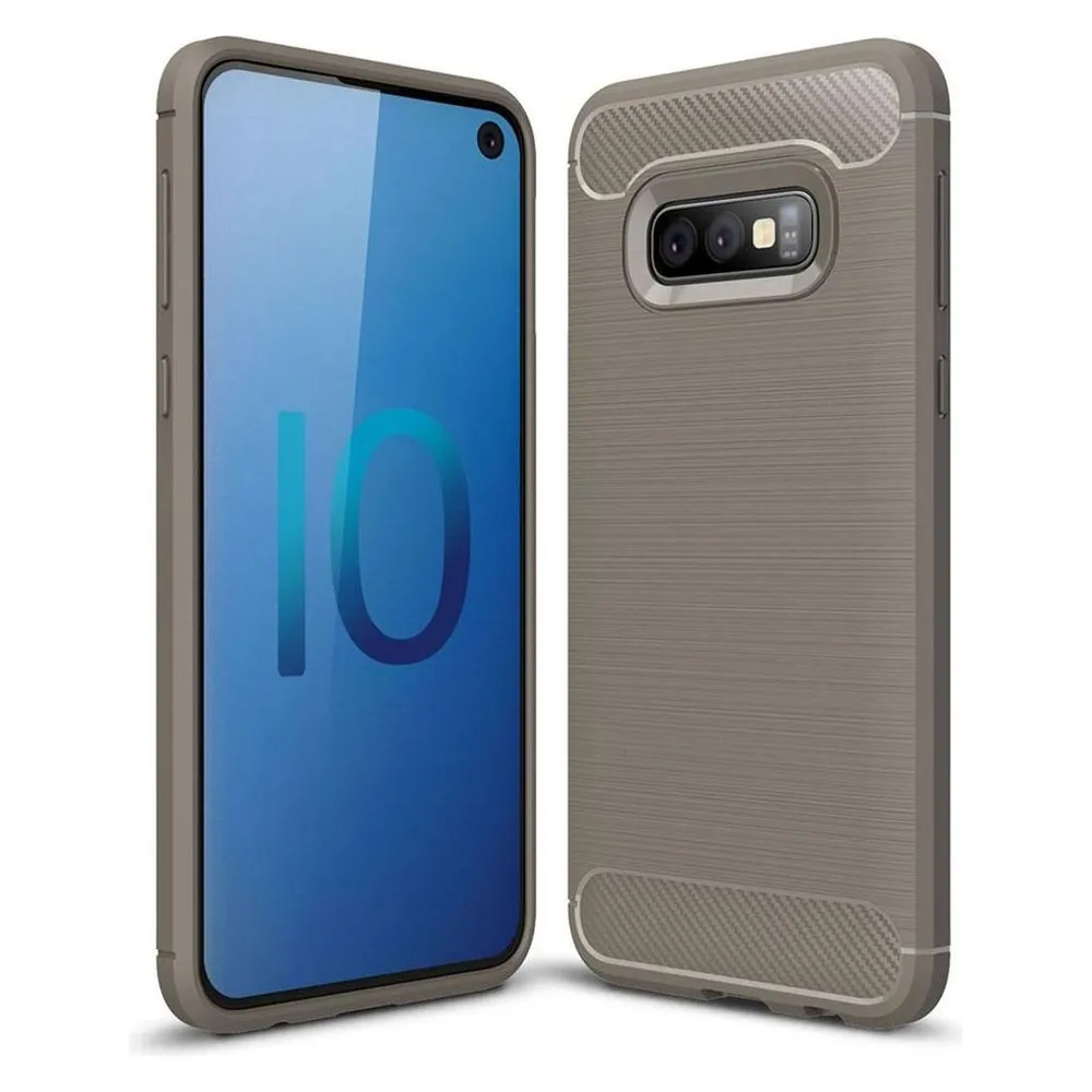 König Design Handyhülle für Samsung Galaxy S10e Schutzcase Backcover Bumper Etuis Rahmen Grau
