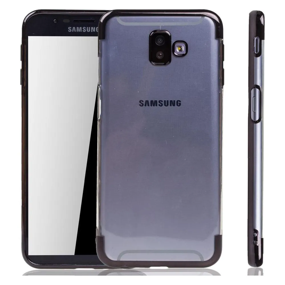 König Design Handyhülle für Samsung Galaxy J6 Plus Schutzcase Backcover Bumper Etuis Schwarz