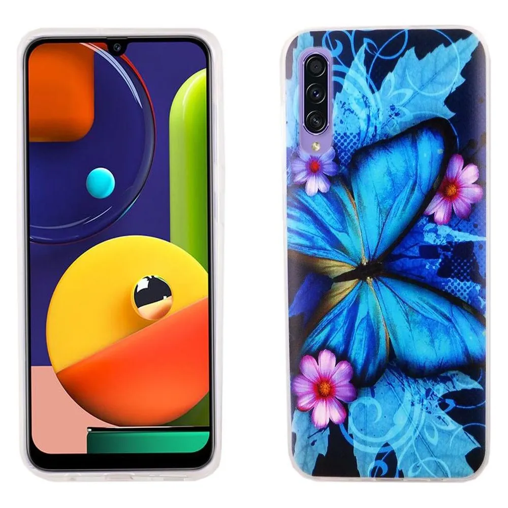 König Design Handyhülle für Samsung Galaxy A50s Schutzcase Backcover Bumper Etuis Rahmen Blau