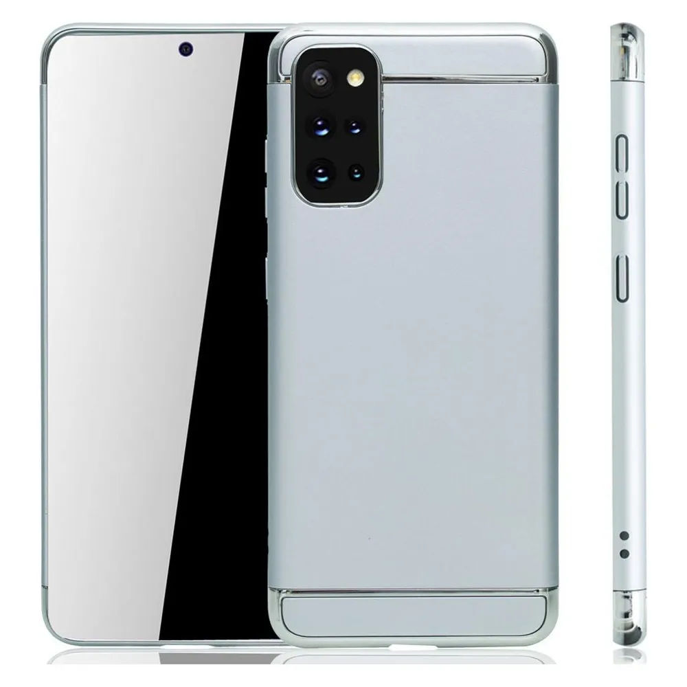 König Design Handyhülle für Samsung Galaxy S20 Plus Cover Schutz Tasche Schutzhülle Silber