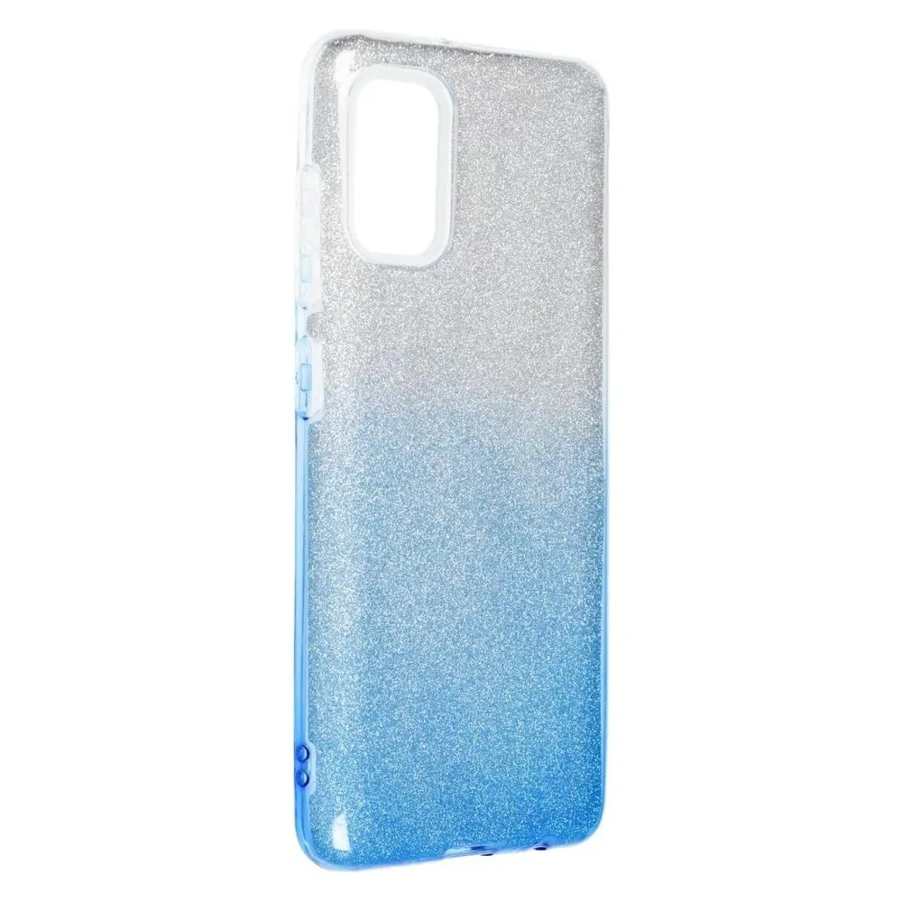 König Design Handyhülle für Samsung Galaxy A41 Schutzcase Cover Bumper Schale Glitzer Blau