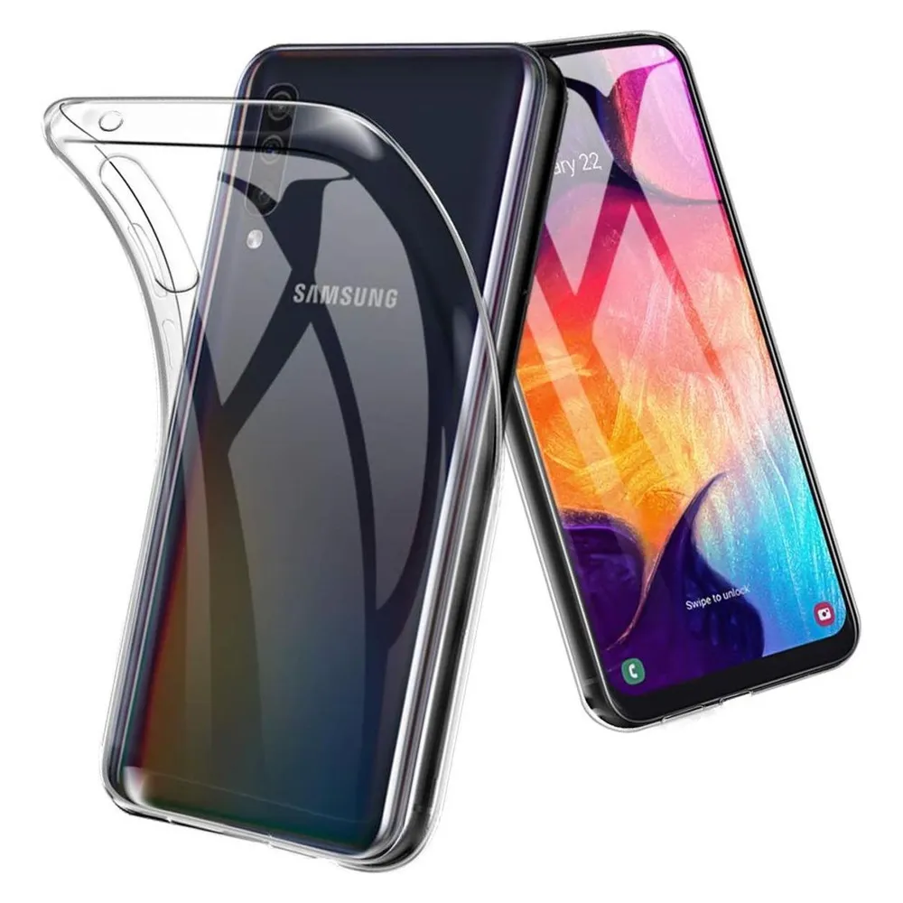 König Design Handyhülle für Samsung Galaxy A50 Schutzcase Backcover Bumper Etuis Transparent (Samsung Galaxy A50)