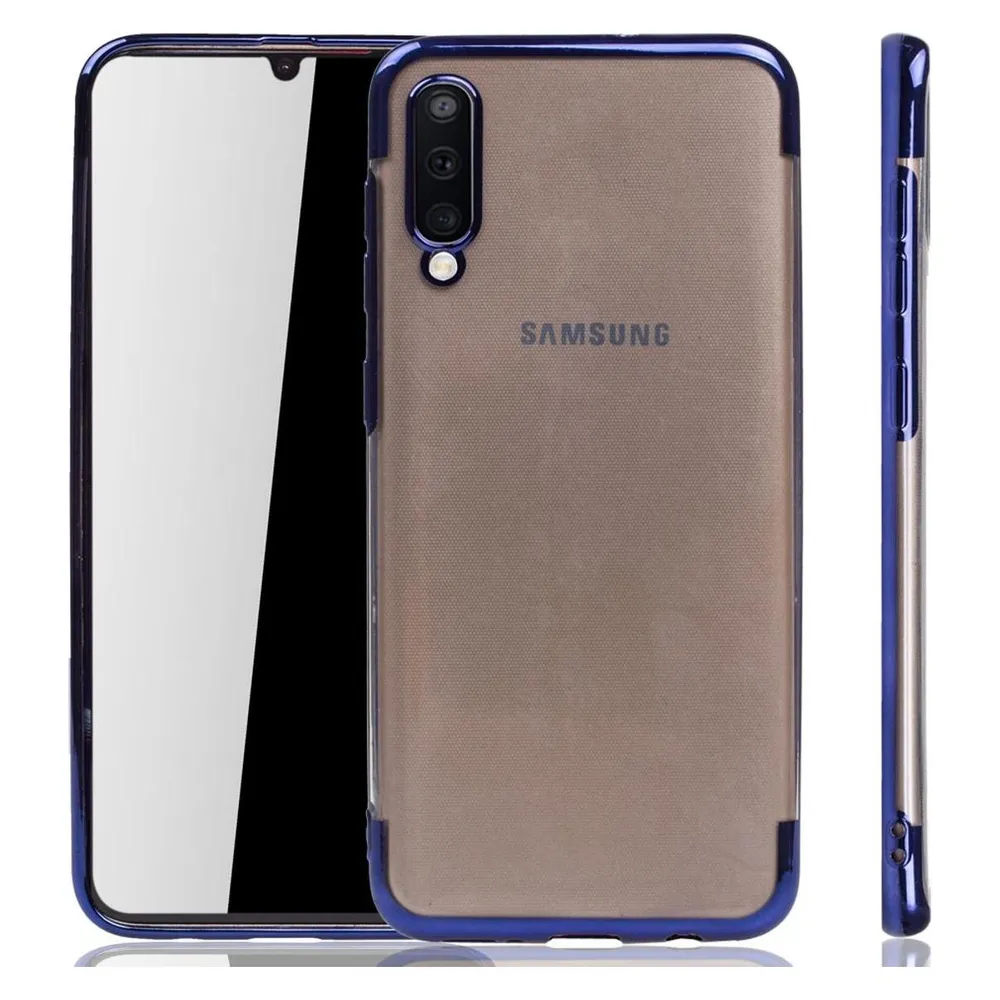 König Design Handyhülle für Samsung Galaxy A50 Schutzcase Backcover Bumper Etuis Rahmen Blau
