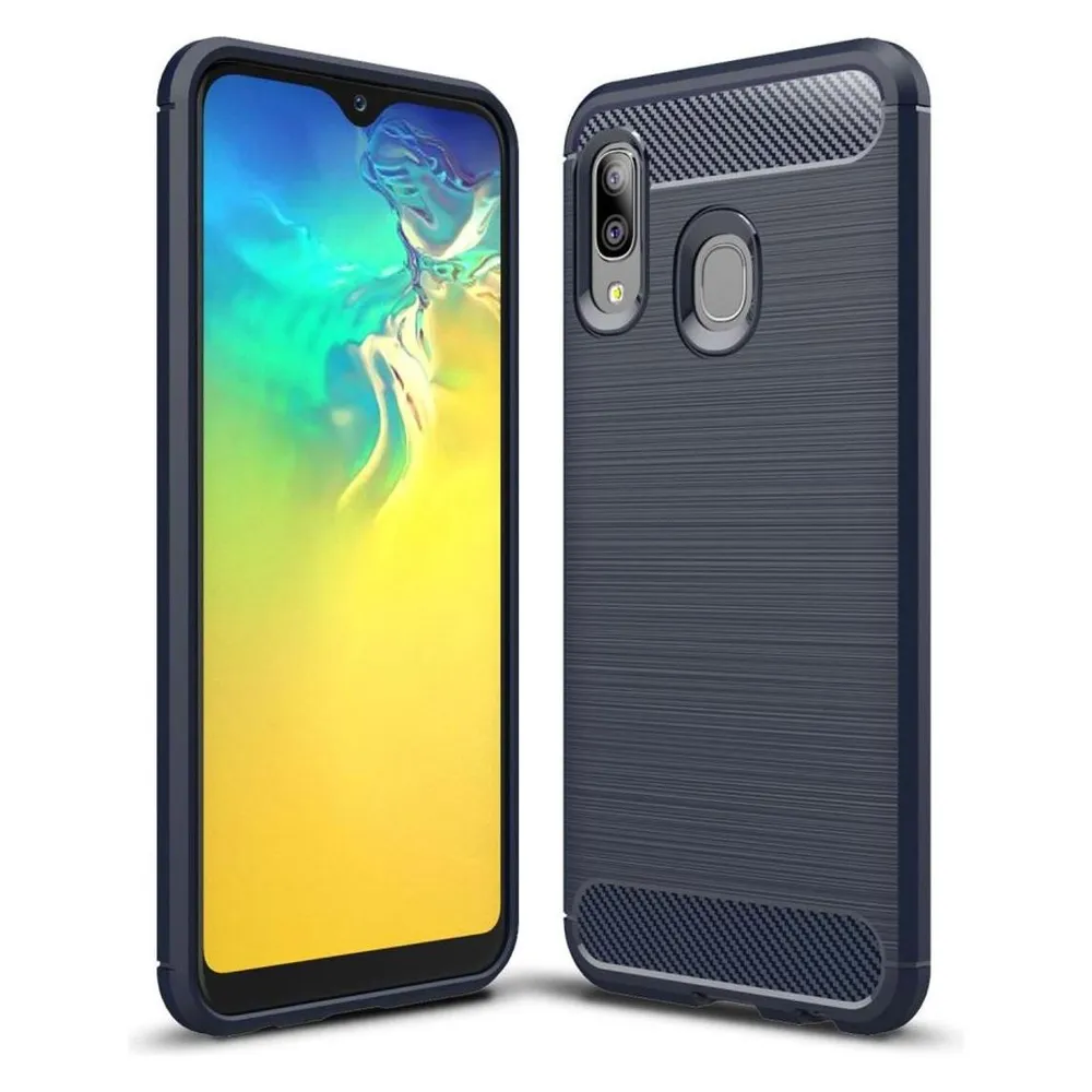 König Design Handyhülle für Samsung Galaxy A20e Schutzcase Backcover Bumper Etuis Rahmen Blau