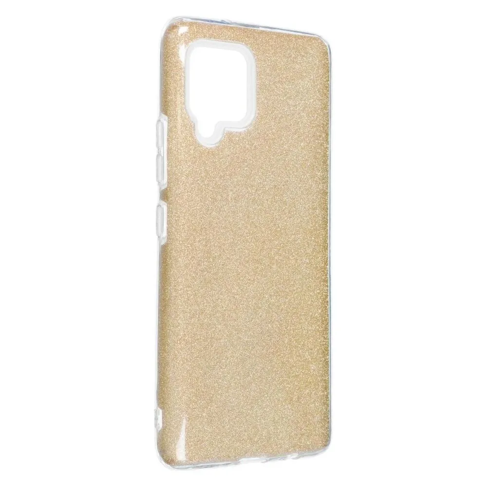 König Design Handyhülle für Samsung Galaxy A42 5G Schutzcase Cover Bumper Schale Glitzer Gold