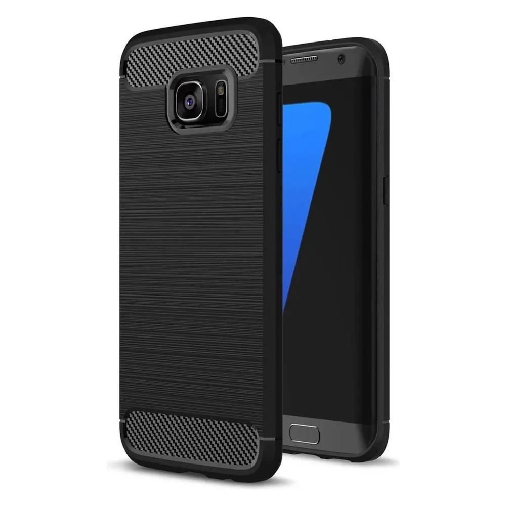 König Design Handyhülle für Samsung Galaxy S7 Edge Schutzcase Backcover Bumper Etuis Schwarz (Samsung Galaxy S7 Edge)