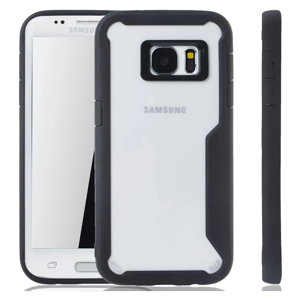 König Design Handyhülle für Samsung Galaxy S7 Edge Schutzcase Backcover Bumper Etuis Schwarz (Samsung Galaxy S7 Edge)