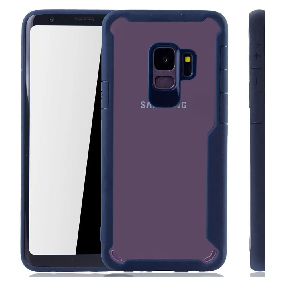 König Design Handyhülle für Samsung Galaxy S9 Schutzcase Backcover Bumper Etuis Rahmen Blau (Samsung Galaxy S9)