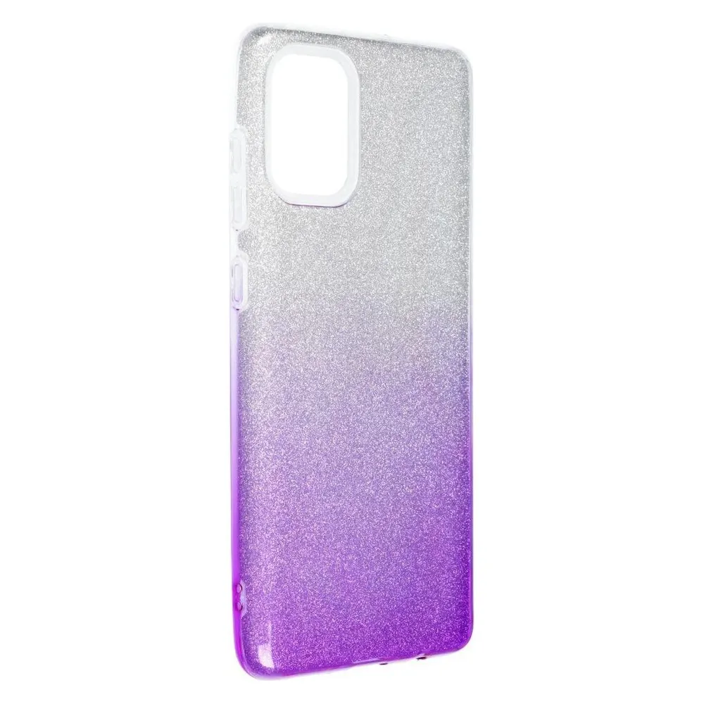 König Design Handyhülle für Samsung Galaxy A71 Schutzcase Cover Bumper Schale Glitzer Violett