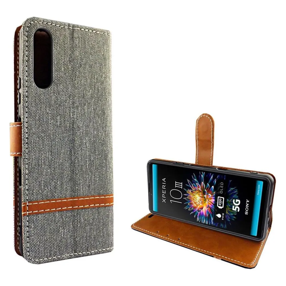 König Design Handyhülle für Sony Xperia 10 III Case Cover Schutztasche Schutzhülle Bookstyle (Sony Xperia 10 III)