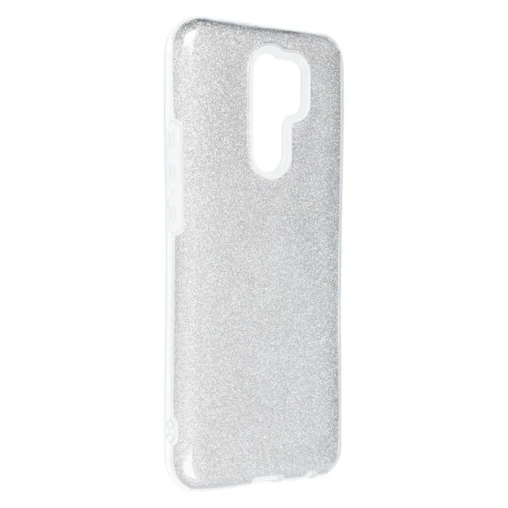König Design Handyhülle für Xiaomi Redmi 9 Schutzcase Cover Bumper Schale Glitzer Silber Neu