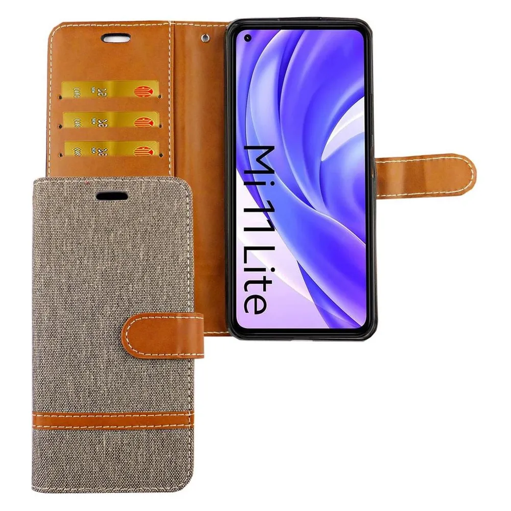 König Design Handyhülle für Xiaomi Mi 11 Lite Case Cover Schutztasche Schutzhülle Bookstyle (Xiaomi Mi 11 Lite)