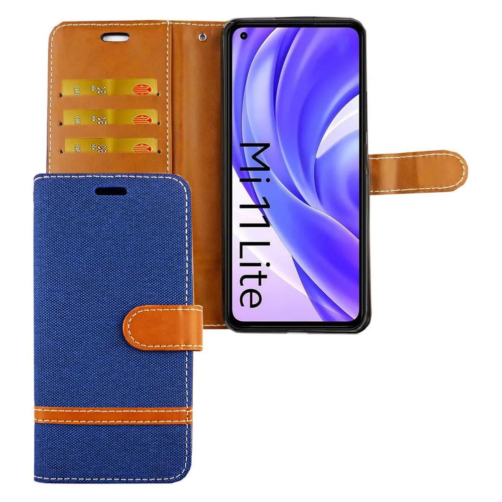 König Design Handyhülle für Xiaomi Mi 11 Lite Case Cover Schutztasche Schutzhülle Bookstyle (Xiaomi Mi 11 Lite)