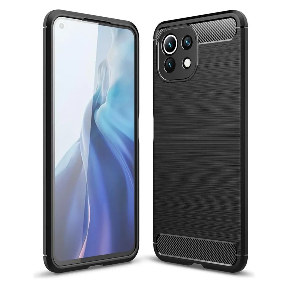 König Design Handyhülle für Xiaomi Mi 11 Lite 5G Schutzcase Backcover Bumper Case Schwarz Neu