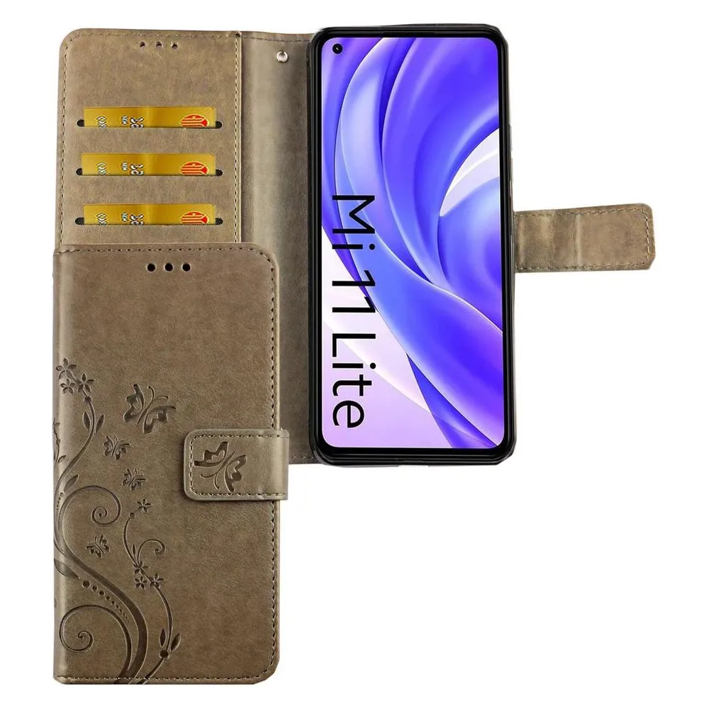 König Design Handyhülle für Xiaomi Mi 11 Lite Case Cover Schutztasche Schutzhülle Bookstyle (Xiaomi Mi 11 Lite)