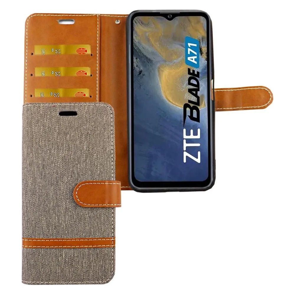 König Design Handyhülle für ZTE Blade A71 Case Cover Schutztasche Schutzhülle Bookstyle Neu (ZTE Blade A71)