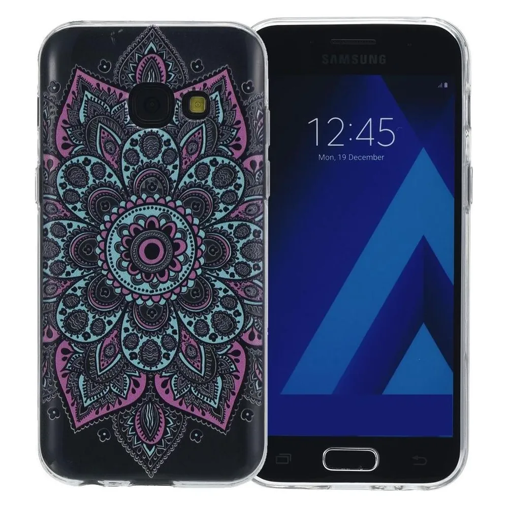 König Design Henna Cover für Samsung Galaxy S9 Case Schutz Hülle Silikon Etui Tattoo Bunt Neu