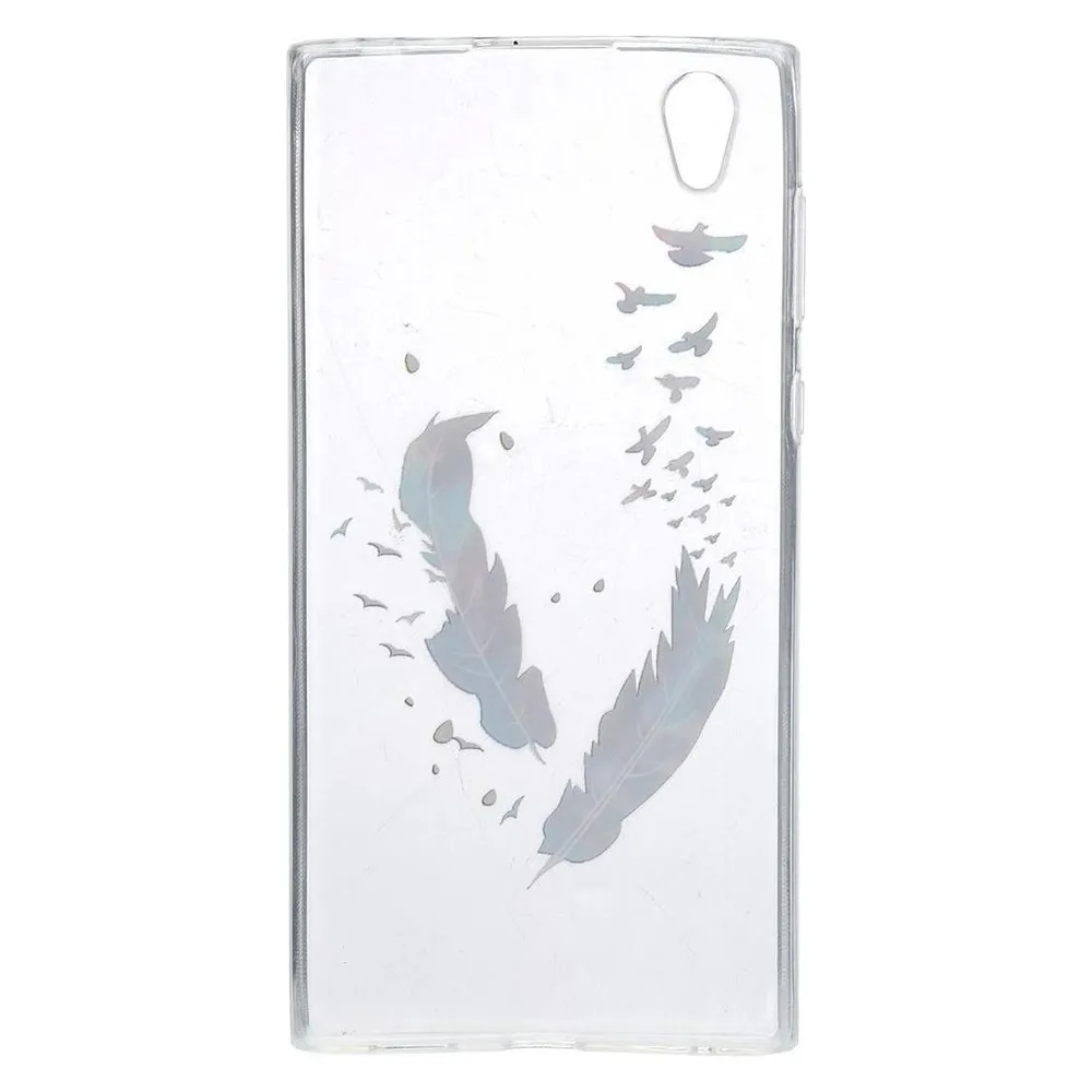 König Design Henna Cover für Sony Xperia XA2 Case Schutz Hülle Silikon Bumper Federn Bunt Neu