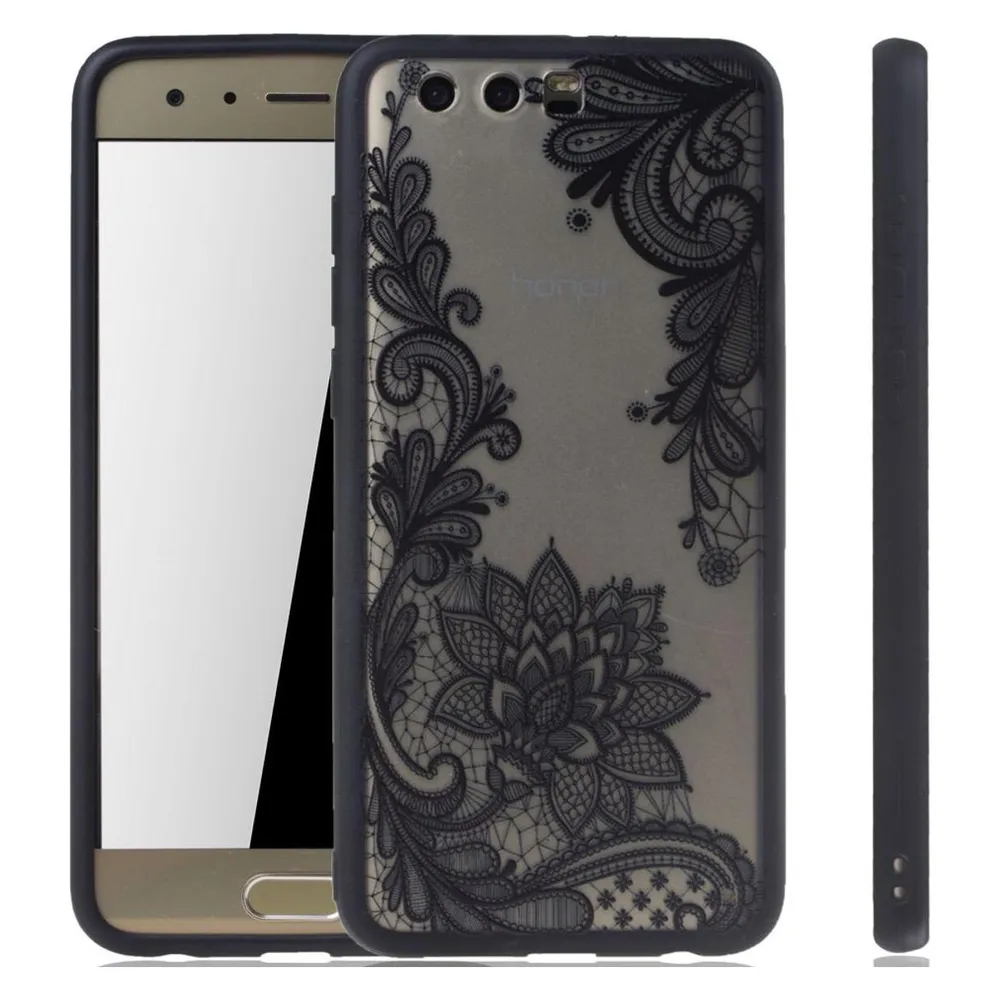König Design Huawei Honor 9 Handy Hülle Mandala Case Schutzhülle Motiv Etui Blüte Schwarz Neu
