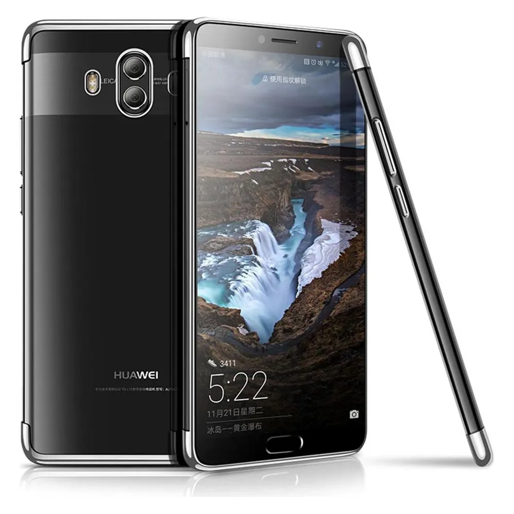 König Design Huawei Mate 10 Hülle Case Handy Cover Schutz Tasche Schutzhülle Bumper Silber (Huawei Mate 10)