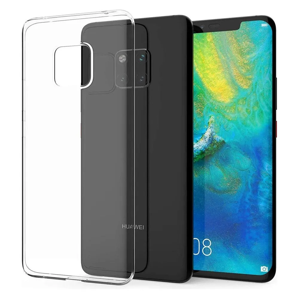 König Design Huawei Mate 20 Pro durchsichtige Handy Hülle Schutz Case Cover Etui Transparent